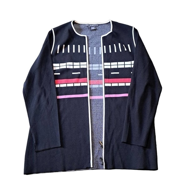 2 PC Per se Sweater Set L/XL Black/Color Block - Picture 4 of 6